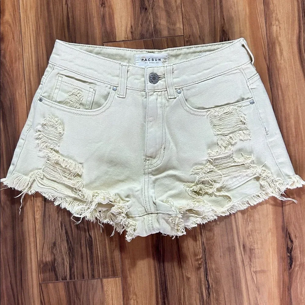 PacSun Light Yellow Mom Jean Shorts
